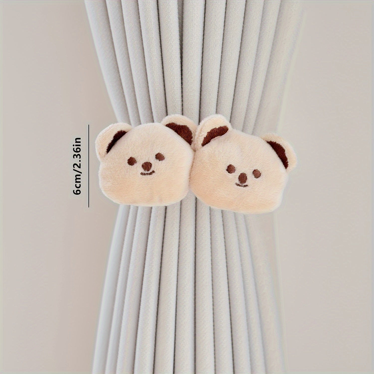 Children's Cartoon Curtain Tiebacks with Little Bear and Rabbit Design