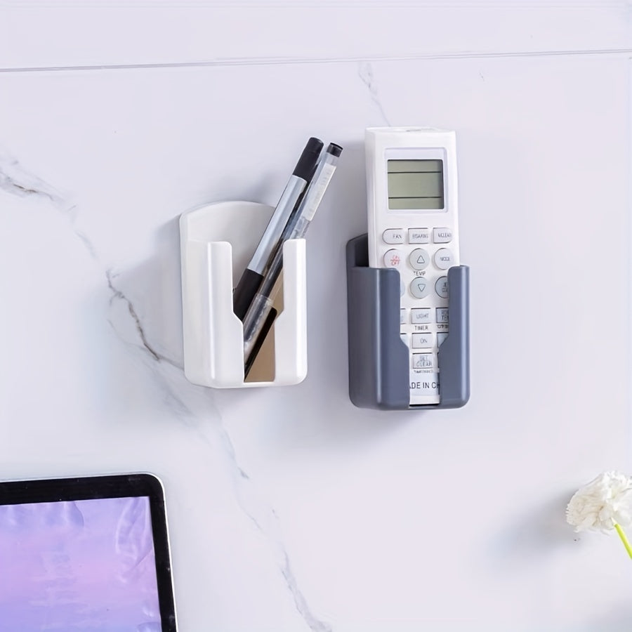 Wall-Mounted Remote Control Storage Box Adhesive Organizer for TV and Air Conditioner Racks