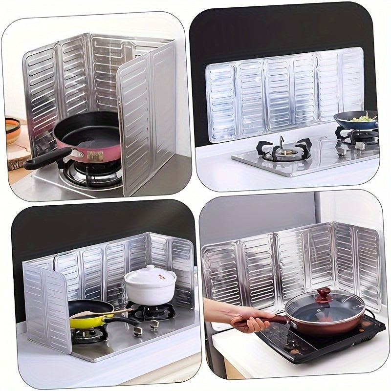 Aluminum Stove Protector Set with Foldable Splatter Shield and Grease Guard