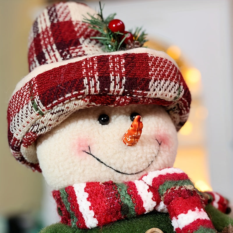 Festive Nordic Christmas Ornament Gnome and Snowman Polyester Tree Decor