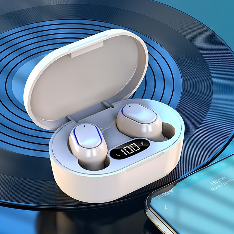 Wireless Earbuds with LED Display Rechargeable USB Charging Built-in Mic for Sports and Gaming