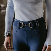 Women's Elastic Waist Belt with Metal Buckle Adjustable Stretchable Accessory