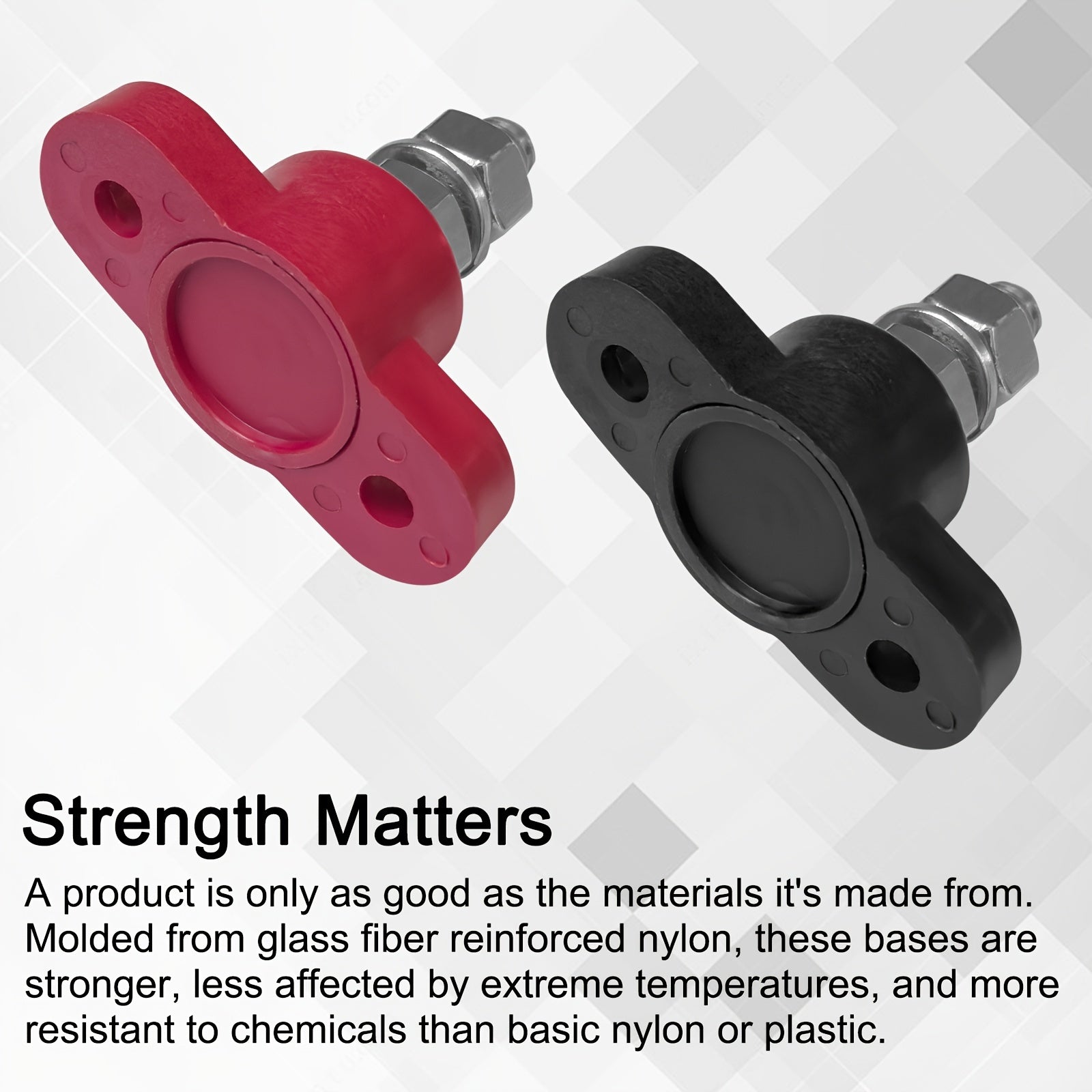 2pcs Heavy Duty Battery Junction Posts Block Power Ground Distribution Terminal Kit Red Black