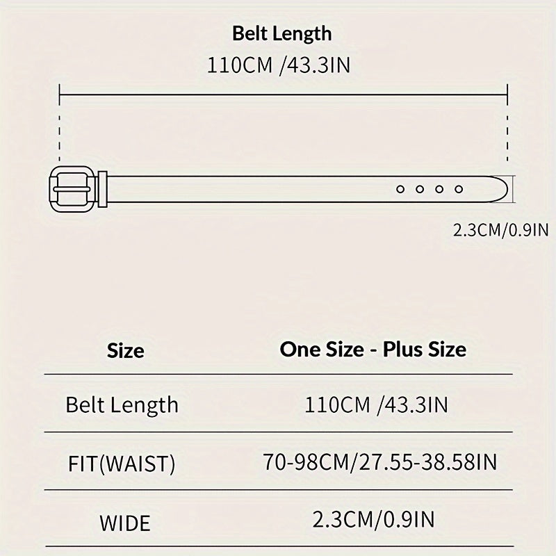 Plus Size Women's Belts Set with Gold Buckles in White Khaki Brown Black 70-98cm