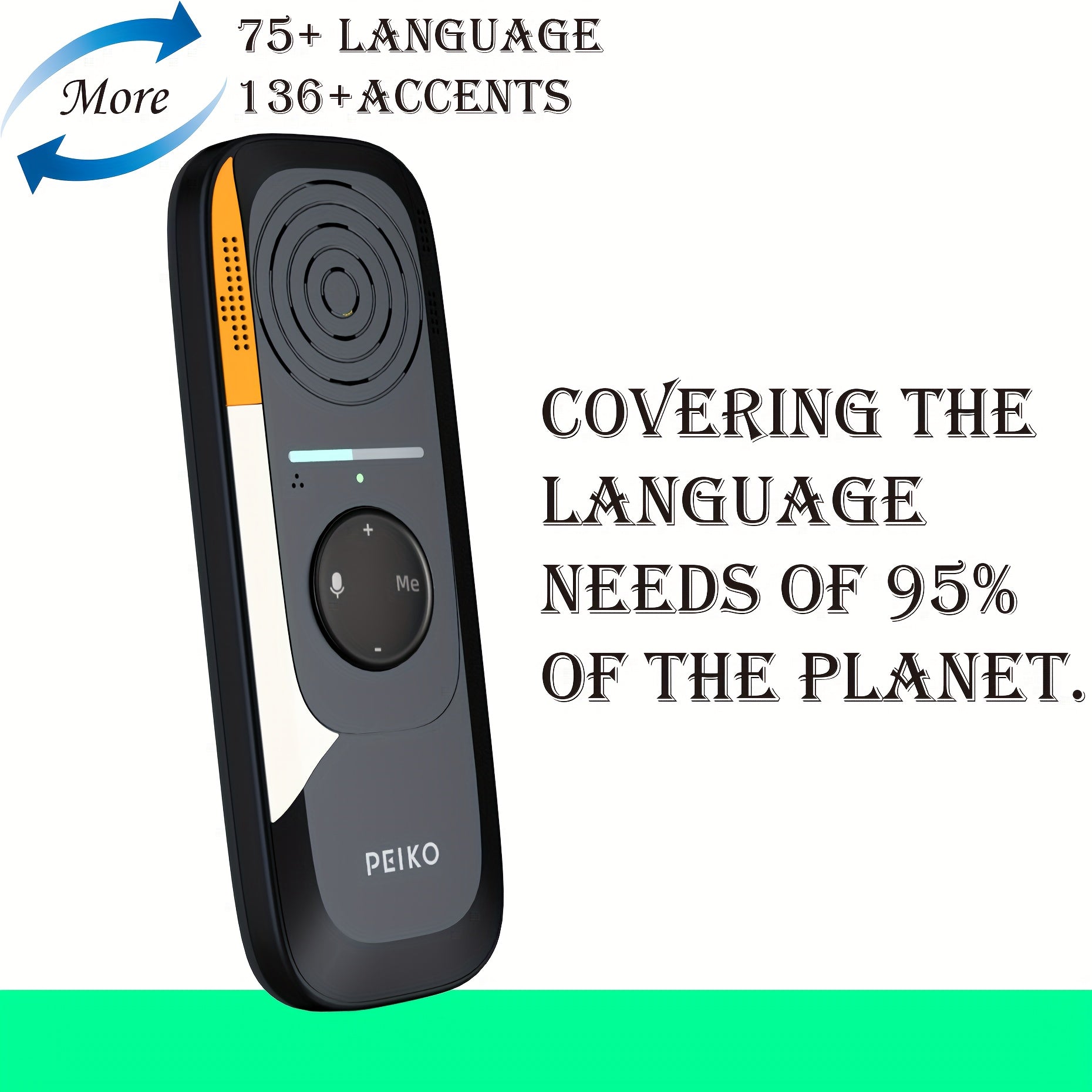Wireless Two-Way Translation Device for 75+ Languages Offline Support