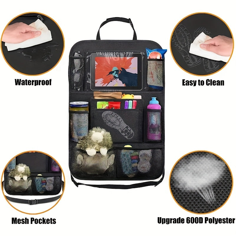 Универсальный органайзер для спинки автомобильного сиденья из полиэстера с множеством карманов для хранения