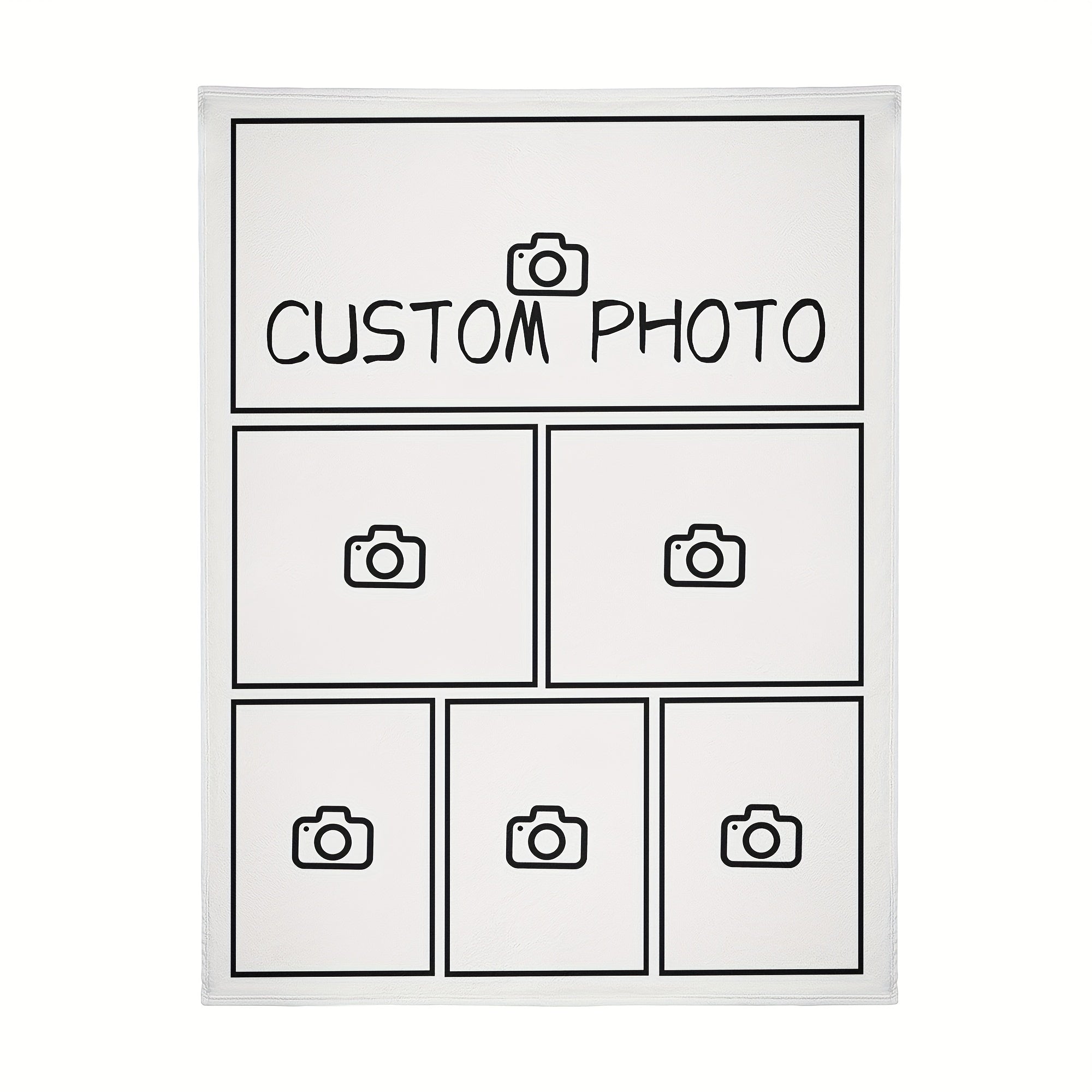 Personalized Flannel Blanket with Photo Collage for Sofa and Bed, Machine Washable