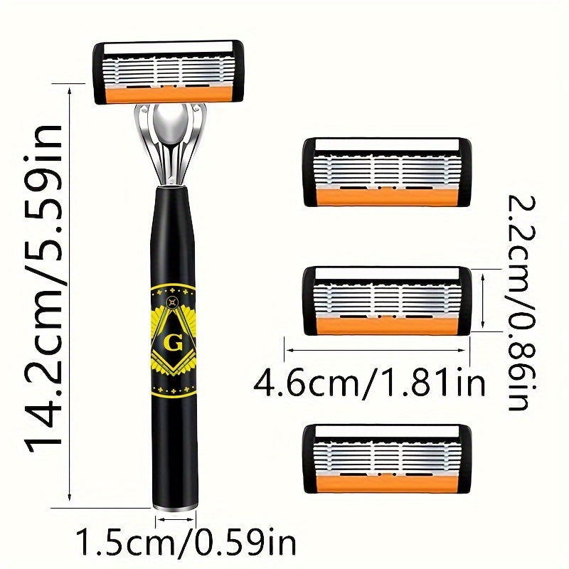 Men's Safety Razor Set with Ultra-Sharp Blades Ergonomic Handle Stainless Steel Head