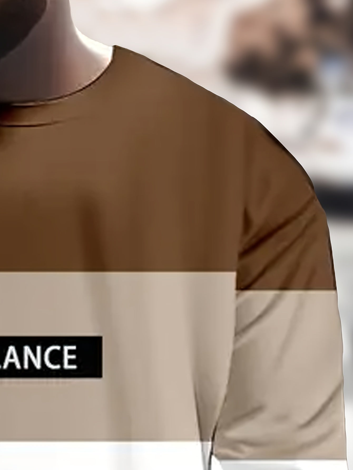 Sudadera de manga larga de poliéster para hombre talla grande con cuello redondo y bloque de colores, casual