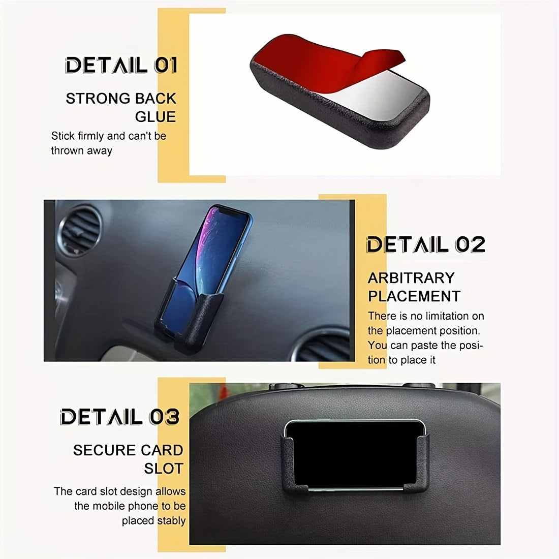 Soporte universal para teléfono de coche ultraligero y portátil, sin ocupar espacio