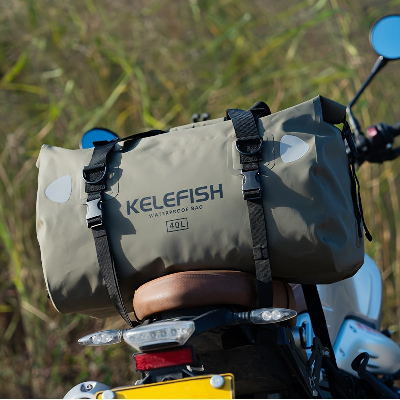 Waterproof Motorcycle Dry Bag 66L Durable PVC Reflective Black Carbon Fiber