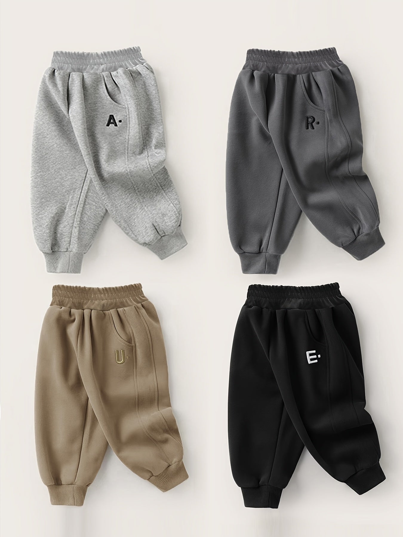 Boys Loose Fit Sweatpants Kids Casual Spring Fall Alphabet Pattern Cotton Polyester