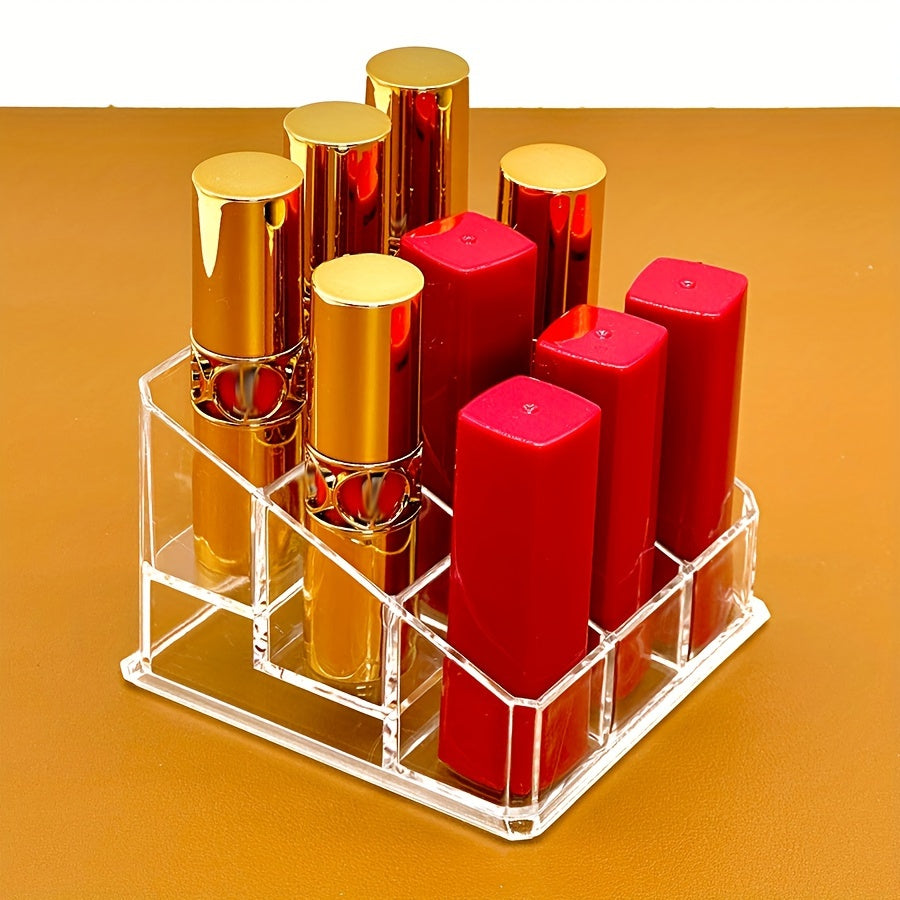 Organizador de maquillaje para lápiz labial con múltiples compartimentos, de plástico ligero, para almacenamiento en el baño