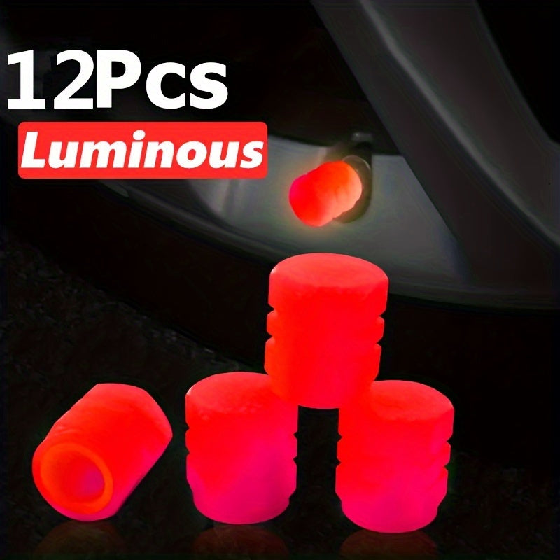 Car Tire Valve Caps Plastic Night Light 4/8/12 Pack for Cars Trucks SUVs Bikes