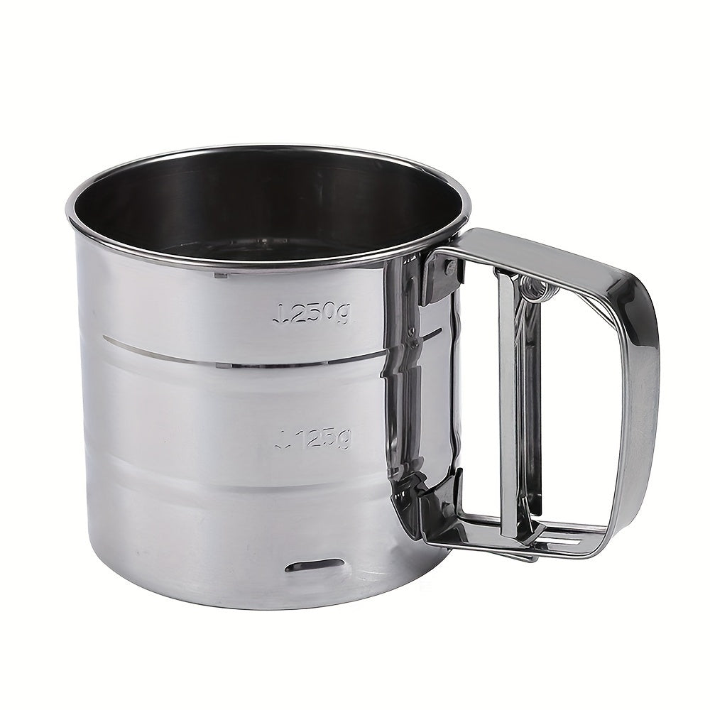 Double-Layer Stainless Steel Handheld Flour Sifter for Baking and Cooking