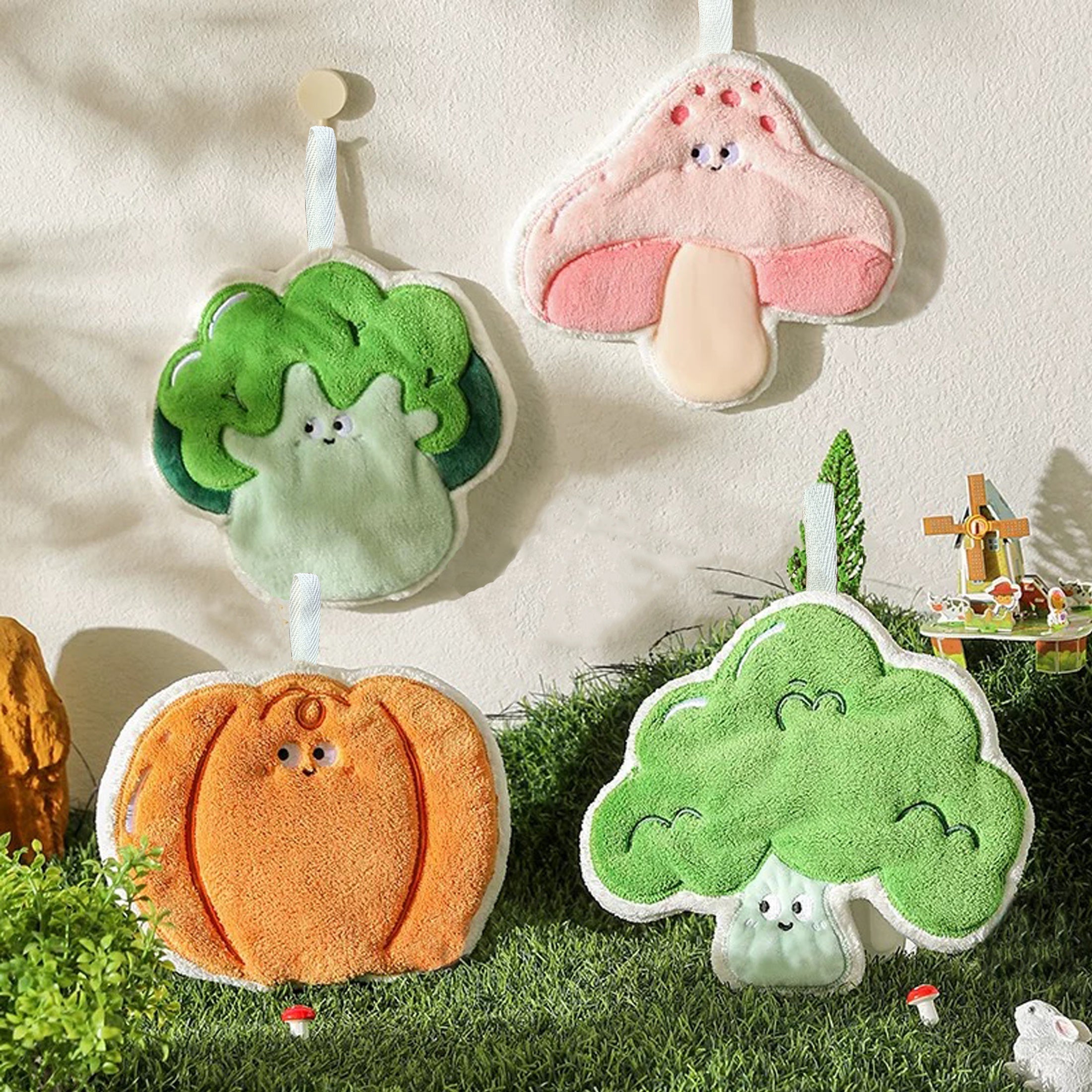 Coral Fleece Halloween Pumpkin Hand Towel Absorbent Kitchen Bathroom Decor