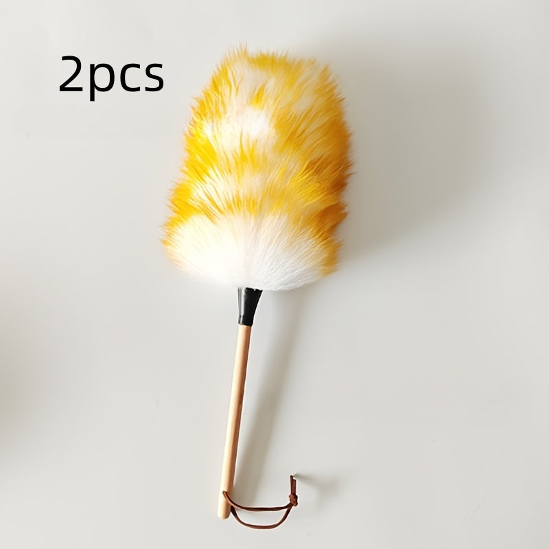 Premium Fleece Dust Brush, 2ta/1ta, Yumshoq, Egiluvchan, Uzaytiriladigan, Uy va Ofisda Tor Joylarni Tozalash Uchun Ideal