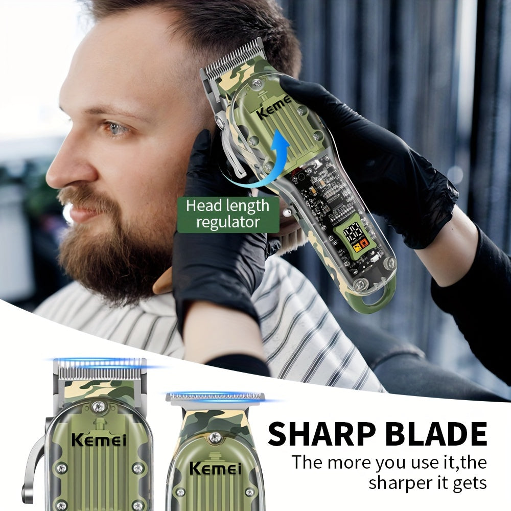 Cordless Hair Clipper Kit with USB Rechargeable Trimmer Scissors Comb Set