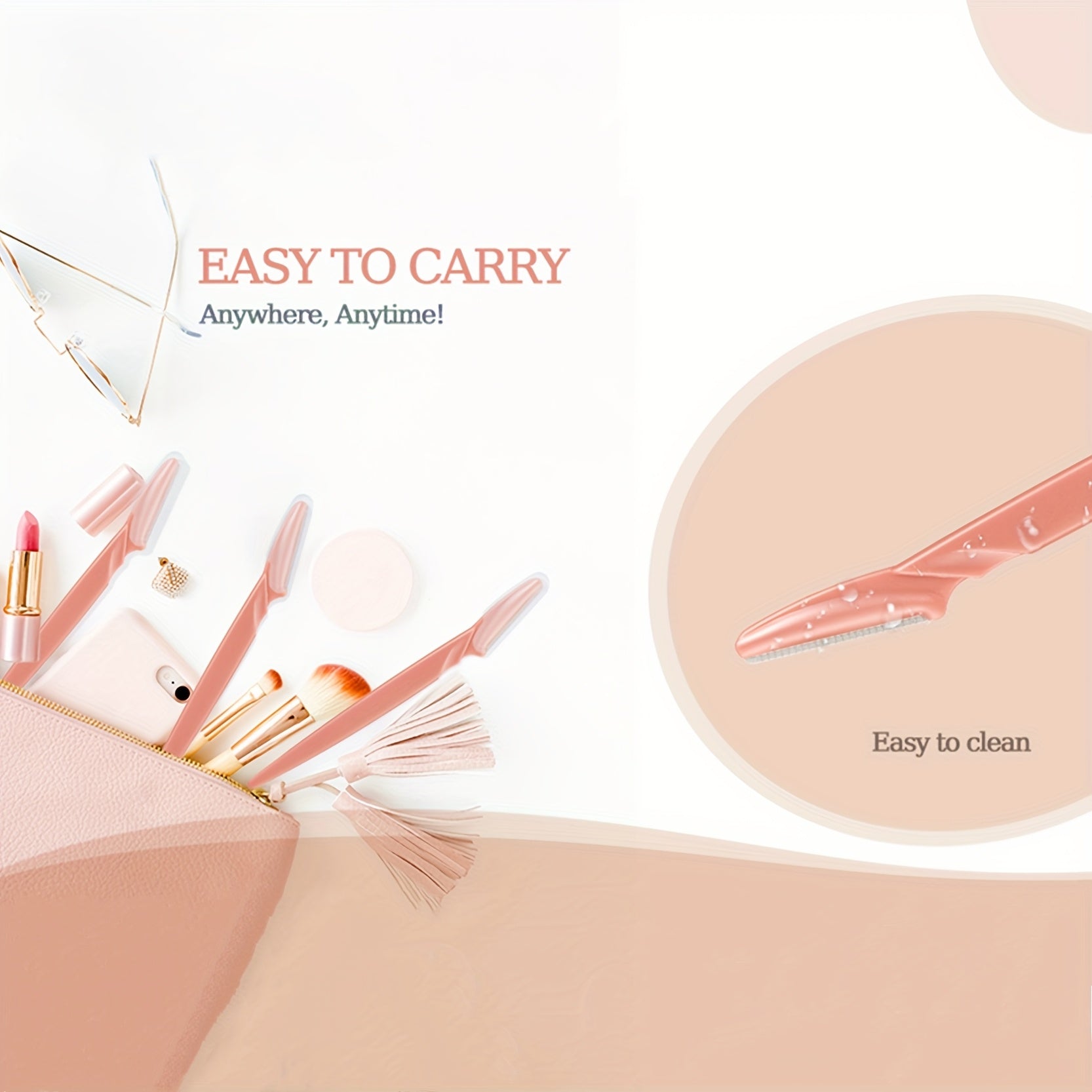 Razor de precisión para cejas de acero inoxidable unisex, 12 piezas con estuche protector