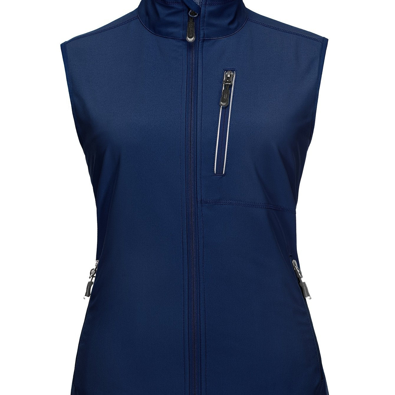 Женский легкий ветронепроницаемый софтшелл жилет для бега, темно-синий, размер 33 см