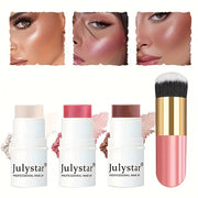 4-Piece Contour Stick Set with Highlighter Blush Bronzer Waterproof Cream Shimmery Medium Coverage