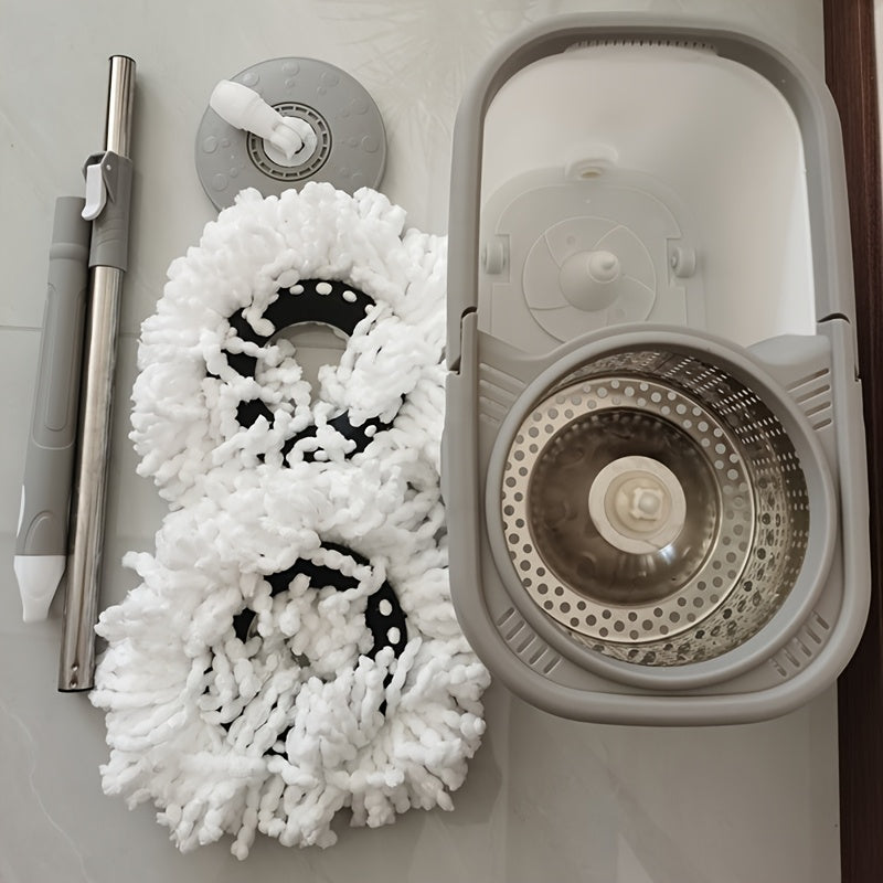 Ikki tomonlama yuradigan Spin Mop va Kova to'plami, 360° burilish bilan, bardoshli plastmassa