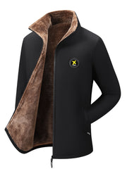 Мужская утепленная куртка с воротником-стойкой, молния, повседневная, осень-зима