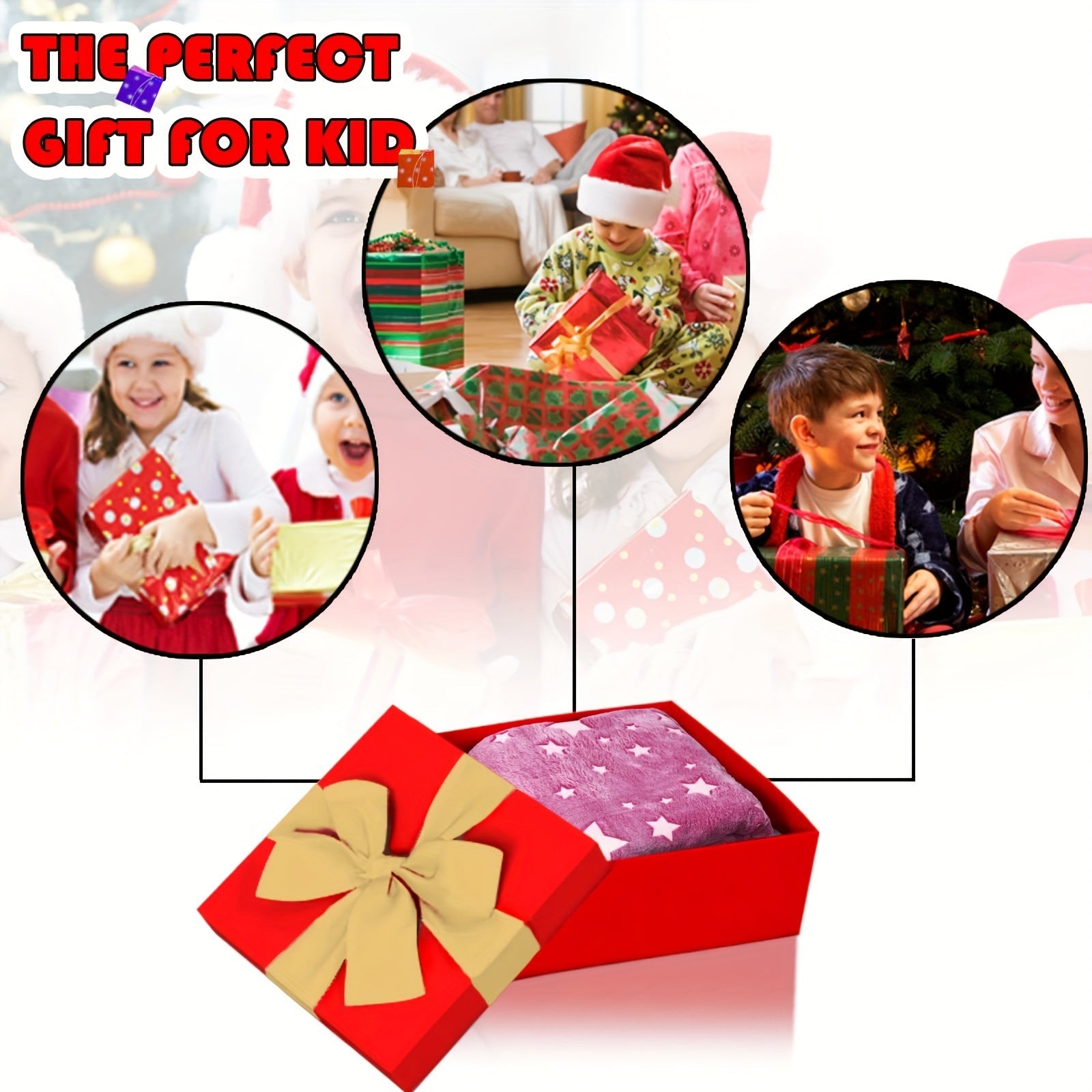 Pink Star Glow-in-the-Dark Flannel Blanket Soft Durable Lightweight for Kids and Adults