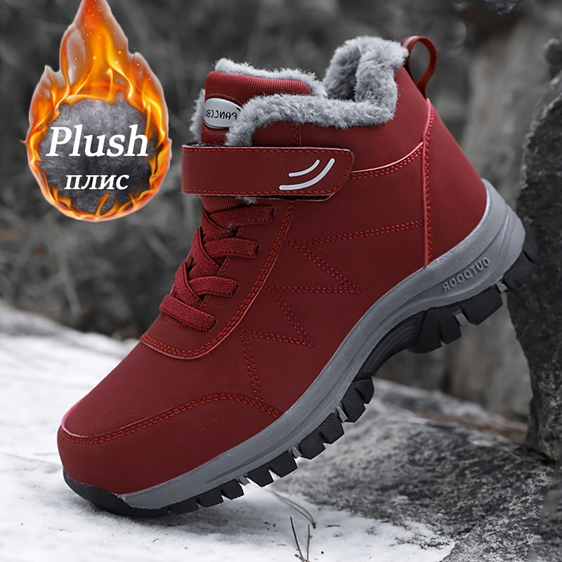 Мужские и женские серые валенки с плюшевой подкладкой, противоскользящей подошвой и застежкой на крючок и петлю