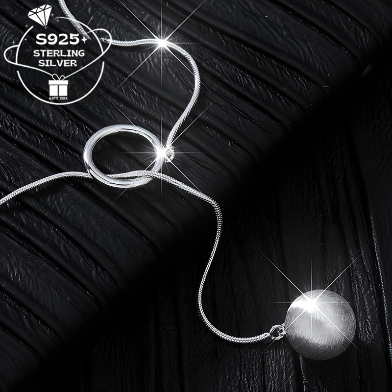 925 kumli ayollar uchun vintage hashamatli matlangan dumaloq to‘p yengil zargarlik buyumlari