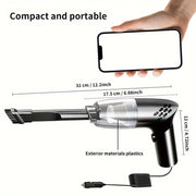 Kuchli vakuumli avtomobil, kuchli so'rish, chuqur tozalash imkoniyatlari va toza avtomobil uchun portativ 12V ishlash.