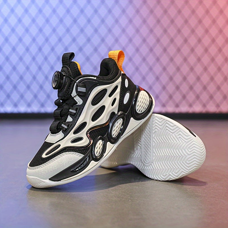 Детские сетчатые кроссовки с регулируемой пряжкой и подошвой из ЭВА для спорта и повседневной носки, черные и белые