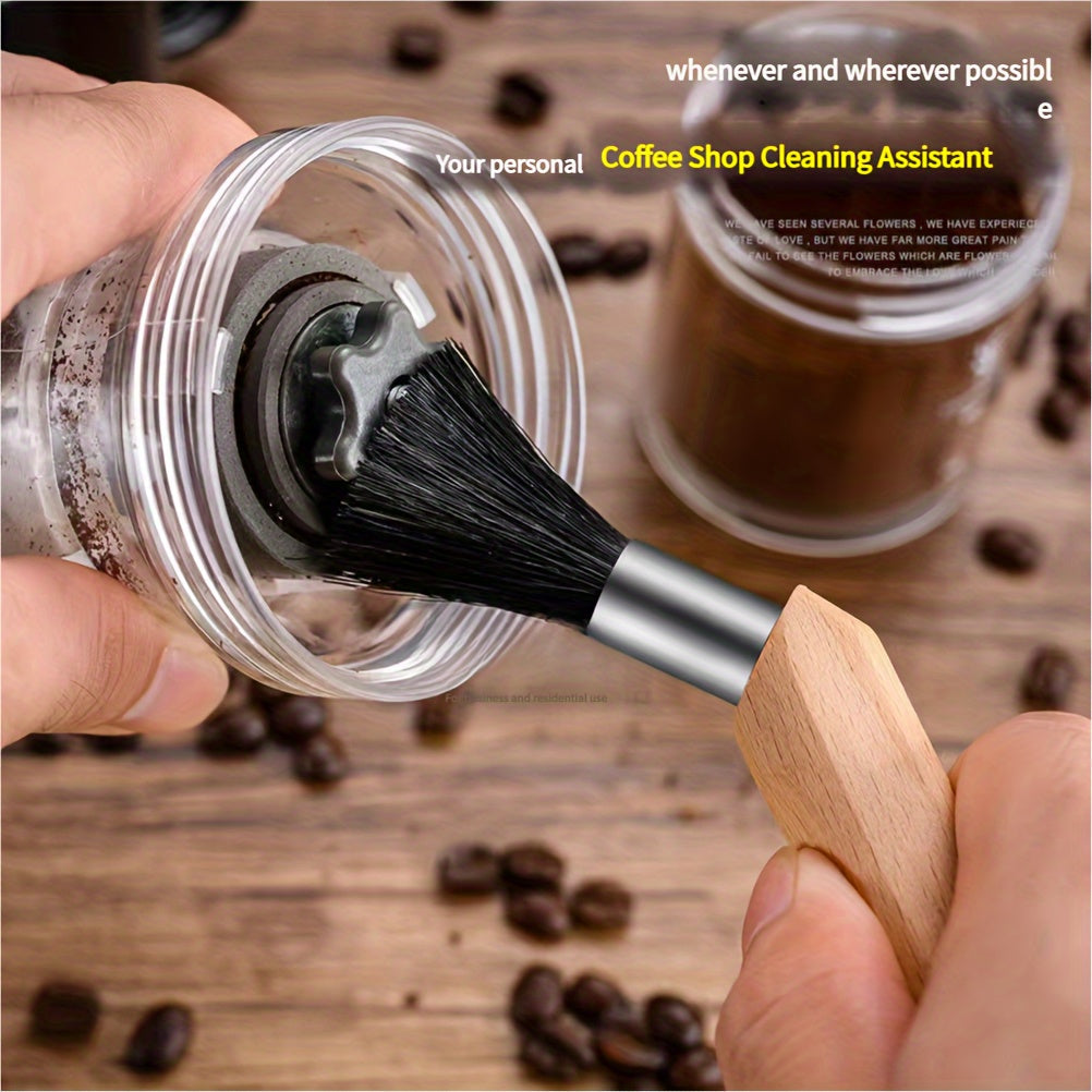 Qahva maydalagichlari uchun tozalash choʻpqi, qora choʻchqa tuklari, malla tutqich, qoʻlqop bilan birga