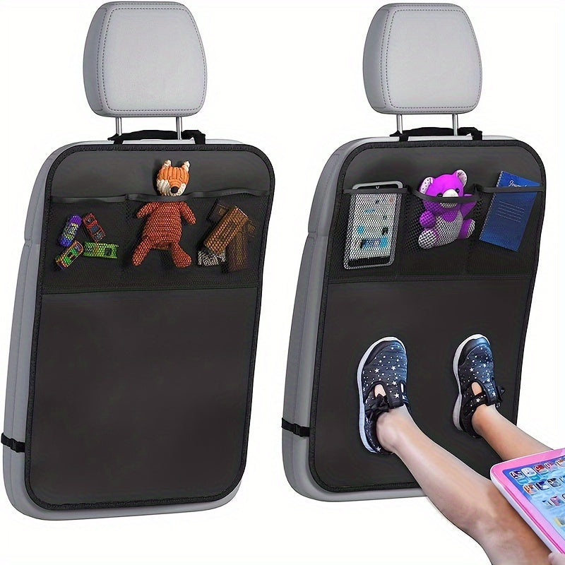 Universal Polyester Car Seat Backrest Organizer Woven Storage Pockets