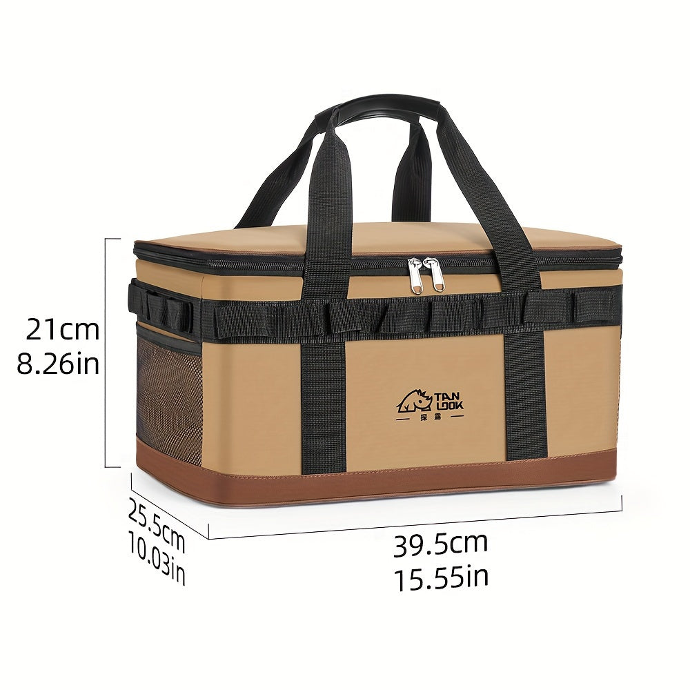 Large Capacity Waterproof Polyester Cooler Bag with Dual Color Options and Carry Handles