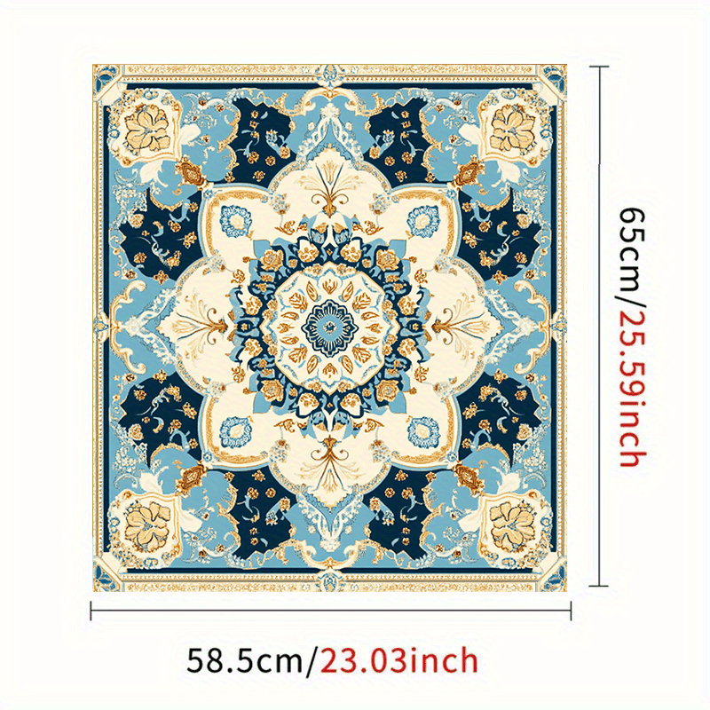 Turkiston Ko'k Vintage Qaynatgich Magnit Suv o'tkazmaydigan PVC Saroy uslubi 58.5x65 sm