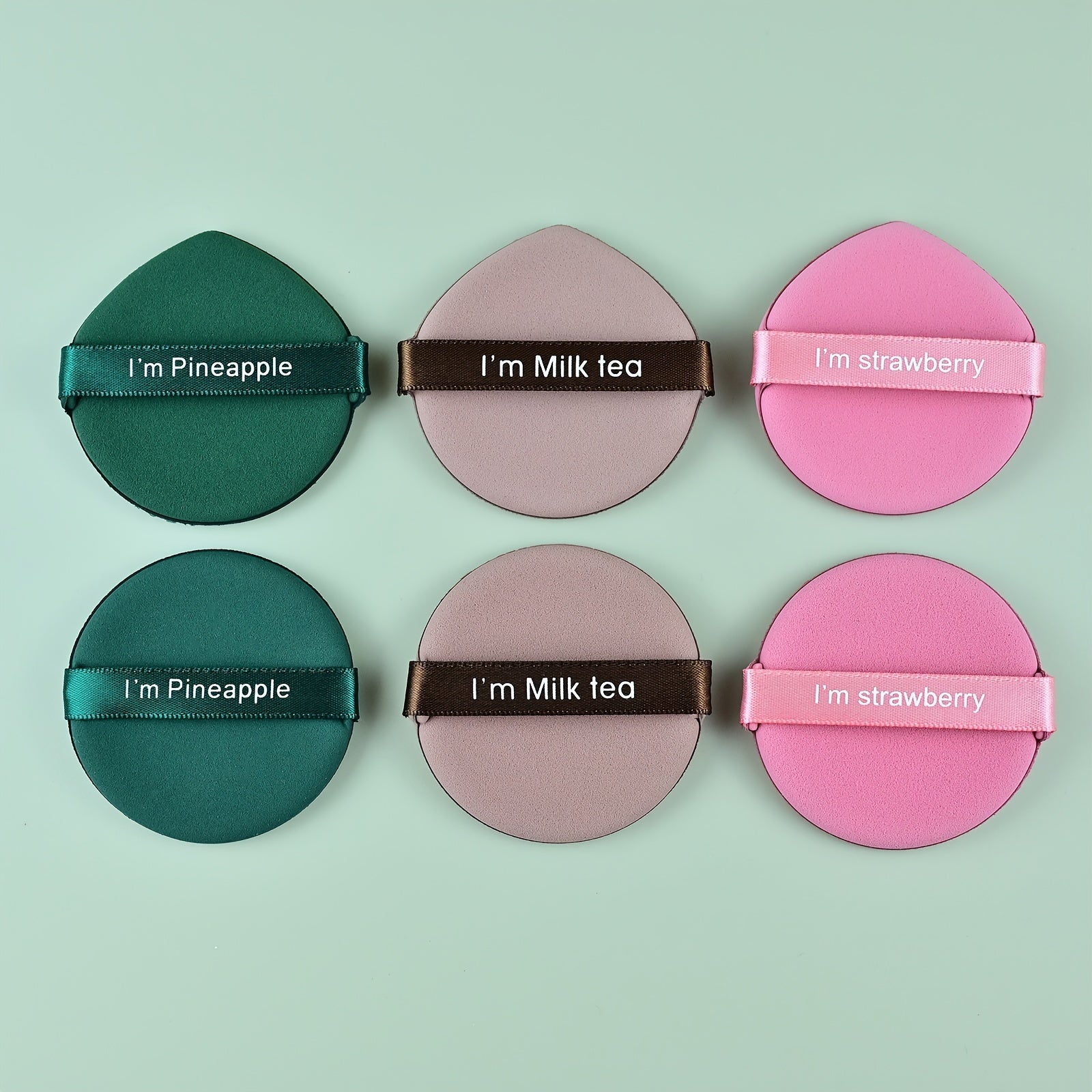 Set de 7 esponjas de maquillaje con estuche de almacenamiento, poliuretano hidrofílico, formas redondas y en forma de lágrima para base en polvo y BB Cream