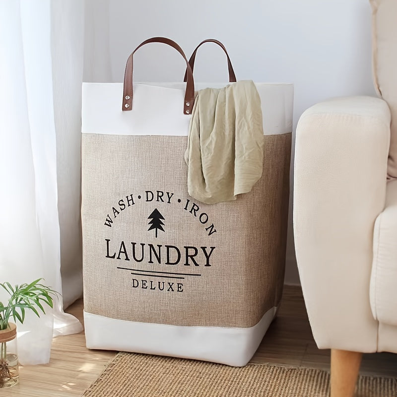 Large Capacity Laundry Basket with Handle for Storage and Organization in Bathroom Bedroom or Dorm