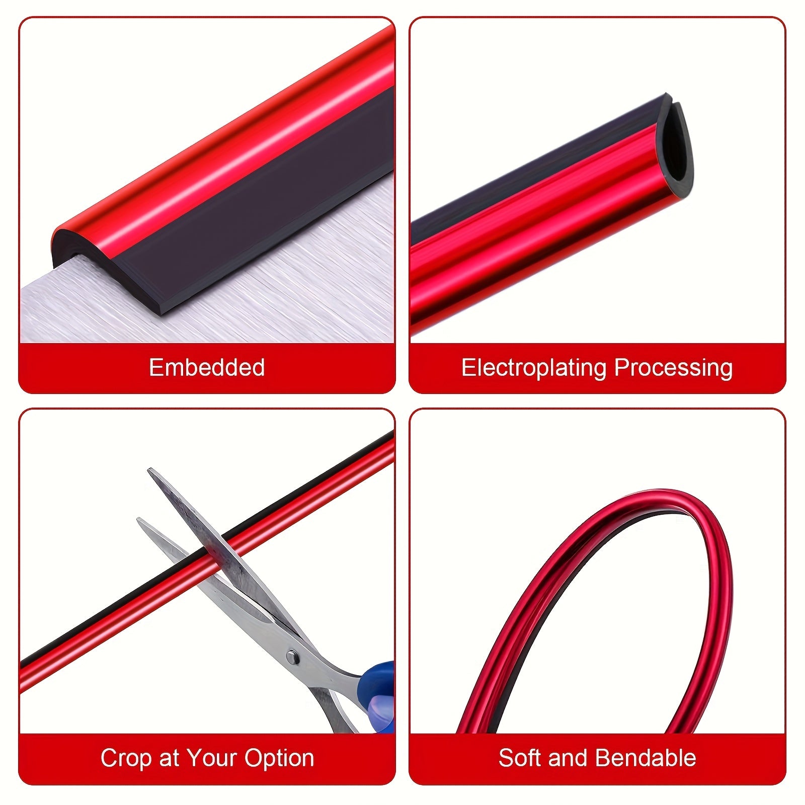 20pcs Black PVC Car Air Vent Trim Strips Decorative Accents for Outlets