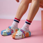 Women's Lightweight EVA Clogs with Thick Sole and Abstract Art Design