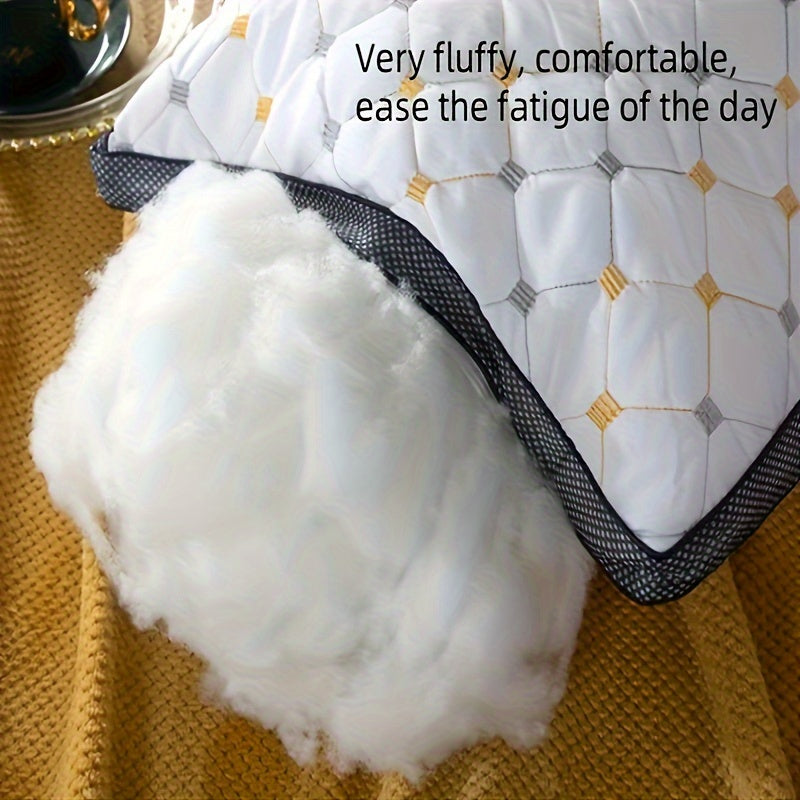 Embroidered 3D Washable Pillows for Neck Support Side Sleepers Set of 2