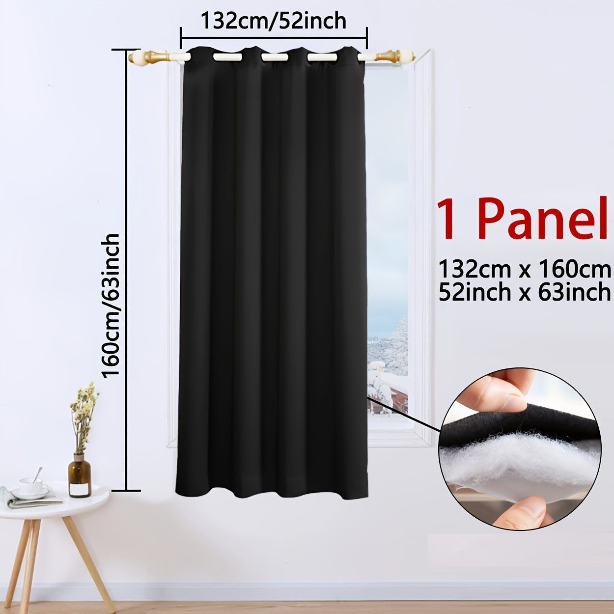 Qorong'i Grommet Qopqog'i 100% Polyester Termal Izolyatsiya uchun Yotoqxona va Mehmonxona