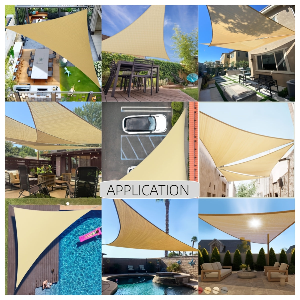 Triangle Sun Shade Sail Canopy 185 GSM HDPE Non-Waterproof Light-Blocking Garden Patio Deck