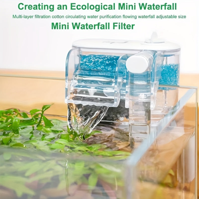 USB Aquarium Waterfall Filter Small Fish Tank Circulation Pump Silent 250L/H