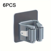 Soportes de pared resistentes para trapeadores y escobas, ganchos de almacenamiento sin taladro para cocina y baño