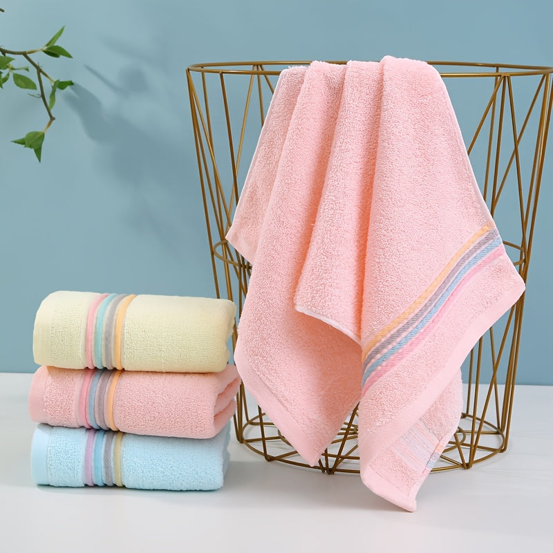 3-Pack Cotton Knitted Towels with Stripes Space Theme 420 GSM Multi-Color