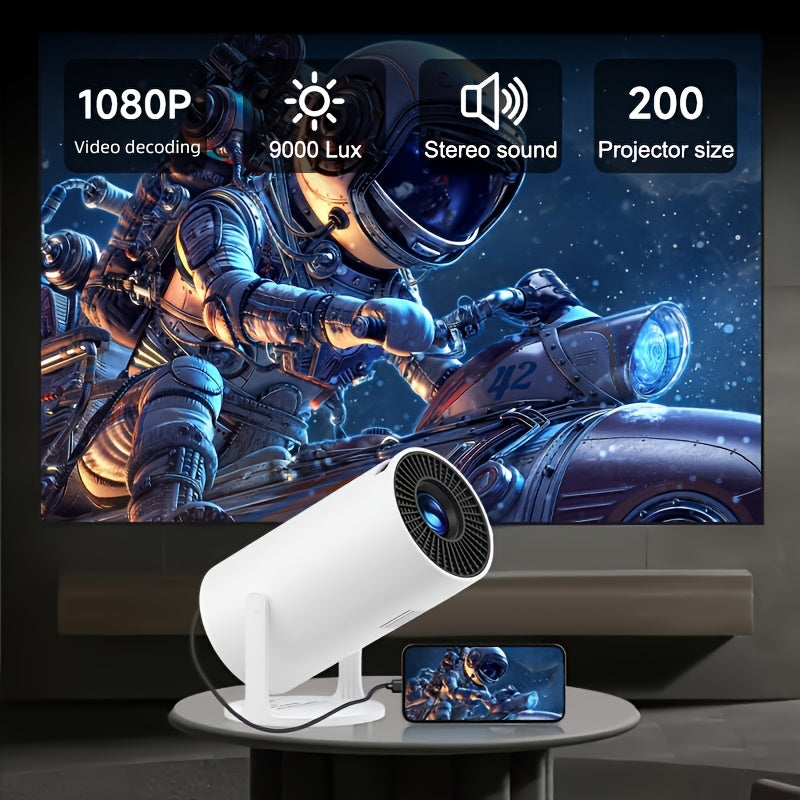 Мини портативный HD-проектор с регулируемым углом 180° и коррекцией трапеции