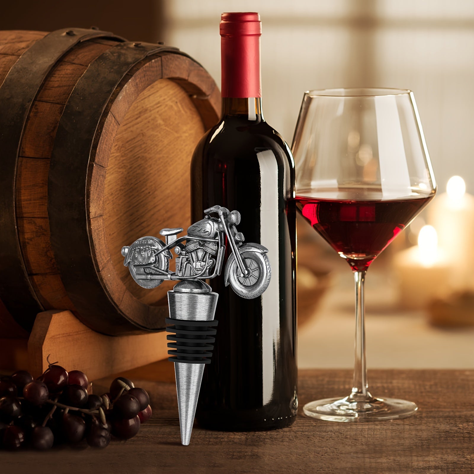 Motorcycle Wine Stopper for Men Gift Idea Durable Metal