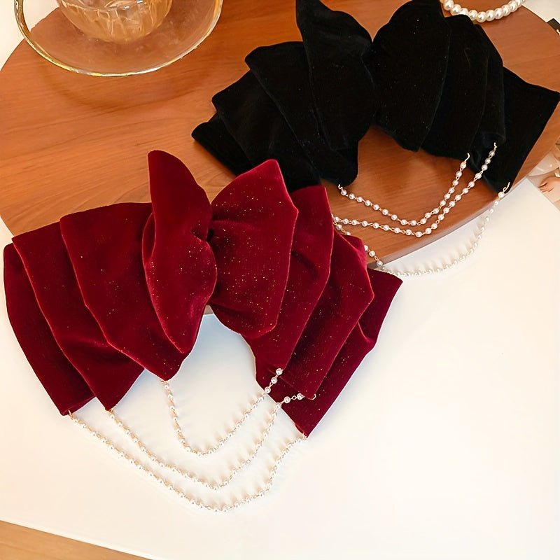 Set of 2 Women Tassel Hair Clips Elegant Spring Hair Accessories Stylish Back of Head Clips