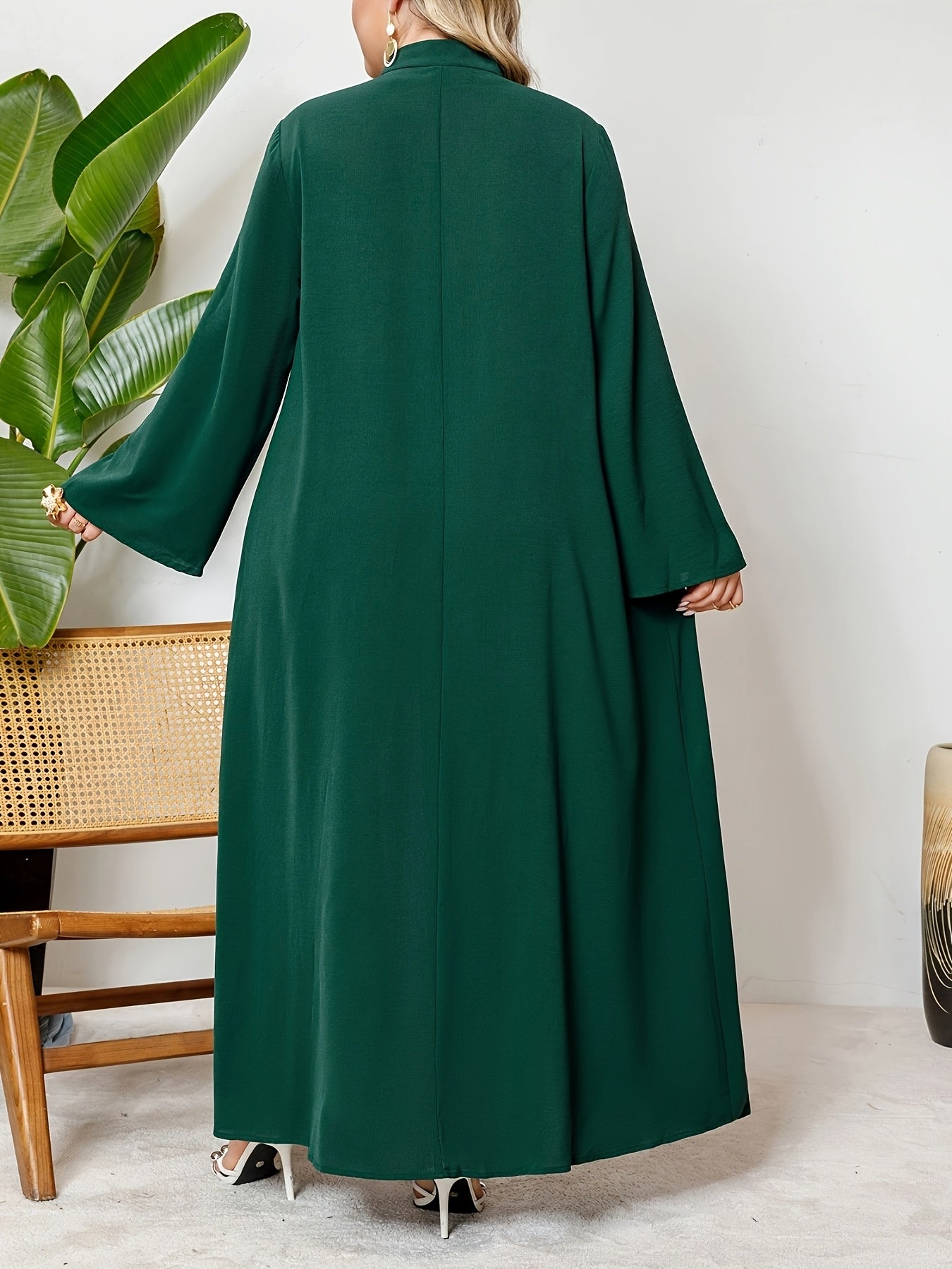 Women's Mandarain Collar Tunic Dress Polyester All-Season Loose Fit